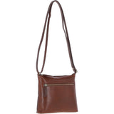 Zip Top Leather Crossbody Bag Chestnut: T-89