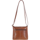 Zip Top Leather Crossbody Bag Honey: T-89