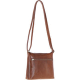 Zip Top Leather Crossbody Bag Honey: T-89