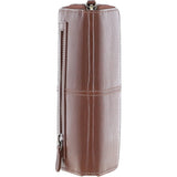 8 Card Zip Around RFID Protected Large Leather Purse Chestnut: T-90