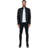 Leather Biker Jacket Black: 2101