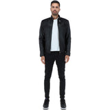 Leather Biker Jacket Black: 2101