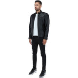Leather Biker Jacket Black: 2101