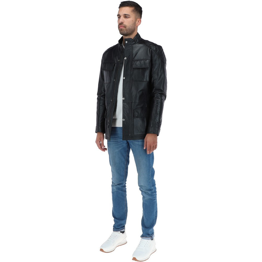 Leather Coat Black: 2238