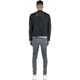 Mens Leather Biker Jacket Black: BR FONS-1
