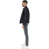 Mens  Leather Biker Jacket Black: G-6400