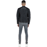 Mens  Leather Biker Jacket Black: G-6400