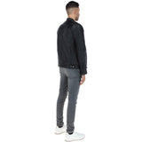 Mens  Leather Biker Jacket Black: G-6400