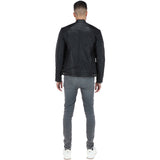 Mens  Leather Biker Jacket Black: G-6400