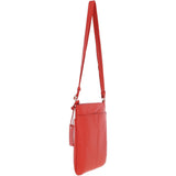Tab Small Zip Top Leather Cross Body Bag Papaya
