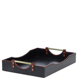 Luxury Rectangular Leather Tray Navy: TBZ1UC611