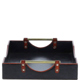 Luxury Rectangular Leather Tray Navy: TBZ1UC611