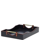 Luxury Rectangular Leather Tray Navy: TBZ1UC611