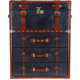 Stylish Vintage Leather Dressing Table/Living Drawer Royal Blue: TBZ1UCO605