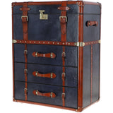 Stylish Vintage Leather Dressing Table/Living Drawer Royal Blue: TBZ1UCO605