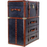 Stylish Vintage Leather Dressing Table/Living Drawer Royal Blue: TBZ1UCO605