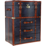 Stylish Vintage Leather Dressing Table/Living Drawer Royal Blue: TBZ1UCO605