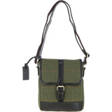 Mens Vintage  Hunter Leather Travel Bag Tweed: TOBY