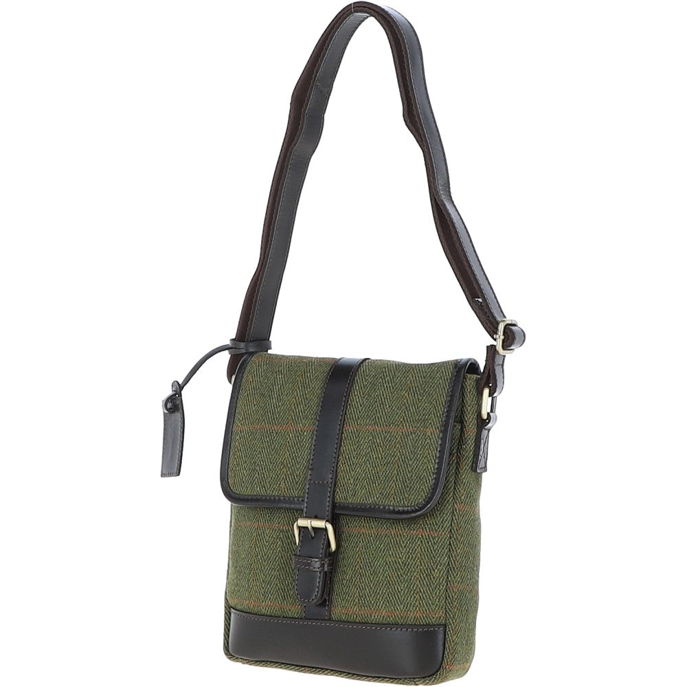 Mens Vintage  Hunter Leather Travel Bag Tweed: TOBY