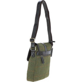 Mens Vintage  Hunter Leather Travel Bag Tweed: TOBY