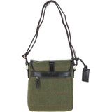 Mens Vintage  Hunter Leather Travel Bag Tweed: TOBY