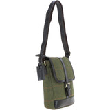 Mens Vintage  Hunter Leather Travel Bag Tweed: TOBY