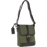 Mens Vintage  Hunter Leather Travel Bag Tweed: TOBY