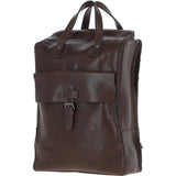 Large Waxy Leather Backpack Brown: Tommy