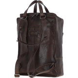 Large Waxy Leather Backpack Brown: Tommy