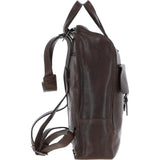 Large Waxy Leather Backpack Brown: Tommy
