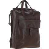 Large Waxy Leather Backpack Brown: Tommy