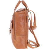 Large Waxy Leather Backpack Tan: Tommy