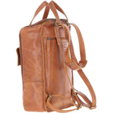 Large Waxy Leather Backpack Tan: Tommy