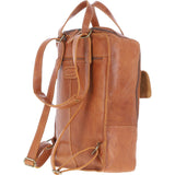 Large Waxy Leather Backpack Tan: Tommy