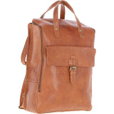 Large Waxy Leather Backpack Tan: Tommy