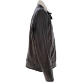 Mens Nappa Leather Jacket Teddy Lining Brown: TRAP-GEON