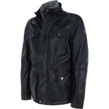 Mens Nappa Leather Detachable Double Collar Jacket Black: TRAP-RYAN