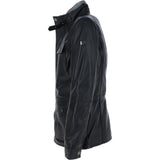 Mens Nappa Leather Detachable Double Collar Jacket Black: TRAP-RYAN