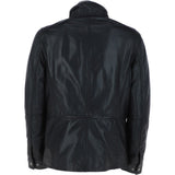 Mens Nappa Leather Detachable Double Collar Jacket Black: TRAP-RYAN