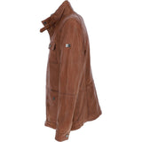 Mens Nappa Leather Detachable Double Collar Jacket Cognac: TRAP-RYAN
