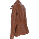 Mens Nappa Leather Detachable Double Collar Jacket Cognac: TRAP-RYAN