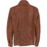 Mens Nappa Leather Detachable Double Collar Jacket Cognac: TRAP-RYAN