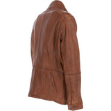 Mens Nappa Leather Detachable Double Collar Jacket Cognac: TRAP-RYAN