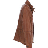 Mens Nappa Leather Detachable Double Collar Jacket Cognac: TRAP-RYAN