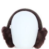 Ashwood X Harris Tweed Sheepskin Fur Earmuffs Brown/Green: TW-90-09-BG