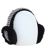 Ashwood X Harris Tweed Sheepskin Fur Earmuffs Black/White: TW-90-12-BW