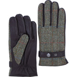 Ashwood Leather X Harris Tweed Men’s Leather Gloves Brown/Green: TW-95 09-BG