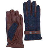 Ashwood Leather X Harris Tweed Men’s Leather Gloves Tan/Navy: TW-95 11-TN