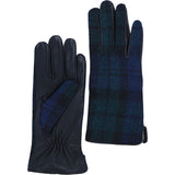 Ashwood Leather X Harris Tweed Ladies Gloves Black/Watch: TW-99-03-BW