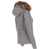 Women's Hooded Leather Jacket Grey: Venezia